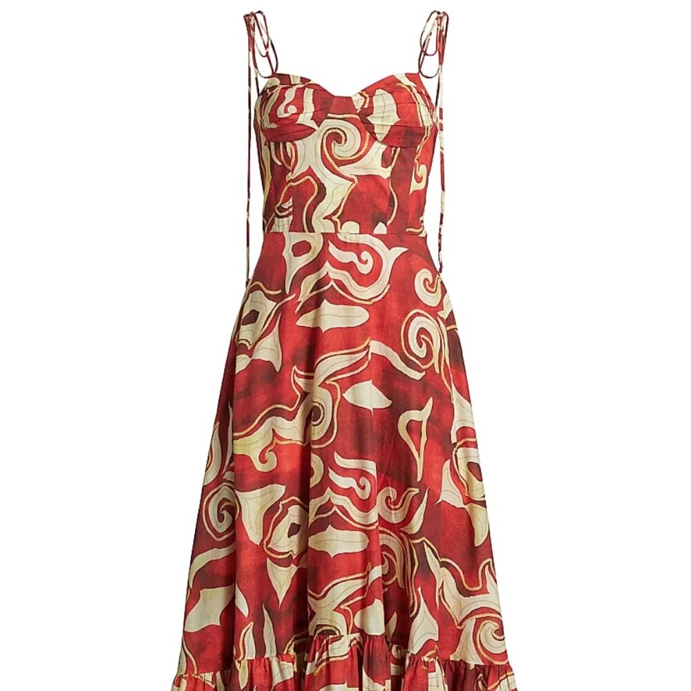 Maria Cher  Alavarado Vivian Cotton Abstract Maxi Dress